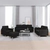 Sofa Sofos komplektas su pagalvėlėmis, 4 dalių, juodas, audinys