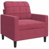 Sofa Sofos komplektas su pagalvėlėmis, 4 dalių, vyno, aksomas