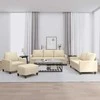 Sofa Sofos komplektas su pagalvėlėmis, 4 dalių, kreminis, audinys