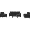 Sofa Sofos komplektas su pagalvėlėmis, 4 dalių, juodas, aksomas