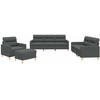 Sofa Sofos komplektas su pagalvėlėmis, 4 dalių, pilkas, audinys