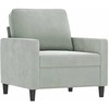 Sofa Sofos komplektas su pagalvėlėmis, 4 dalių, pilkas, aksomas