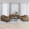 Sofa Sofos komplektas su pagalvėlėmis, 4 dalių, rudas, audinys