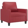 Sofa Sofos komplektas su pagalvėlėmis, 4 dalių, vyno, dirbtinė oda