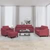 Sofa Sofos komplektas su pagalvėlėmis, 4 dalių, vyno, audinys