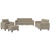 Sofa Sofos komplektas su pagalvėlėmis, 4 dalių, taupe, audinys