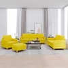 Sofa Sofos komplektas su pagalvėlėmis, 4 dalių, geltonas, audinys