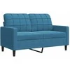 Sofa Sofos komplektas su pagalvėlėmis, 4 dalių, mėlynas, aksomas