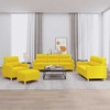 Sofa Sofos komplektas su pagalvėlėmis, 4 dalių, geltonas, audinys