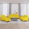 Sofa Sofos komplektas su pagalvėlėmis, 4 dalių, geltonas, audinys