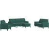 Sofa Sofos komplektas su pagalvėlėmis, 4 dalių, žalias, aksomas