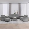 Sofa Sofos komplektas su pagalvėlėmis, 4 dalių, pilkas, audinys