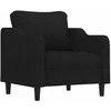 Sofa Sofos komplektas su pagalvėlėmis, 4 dalių, juodas, audinys