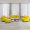 Sofa Sofos komplektas su pagalvėlėmis, 4 dalių, geltonas, aksomas
