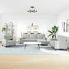 Sofa Sofos komplektas su pagalvėlėmis, 4 dalių, pilkas, aksomas