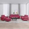 Sofa Sofos komplektas su pagalvėlėmis, 4 dalių, vyno, aksomas