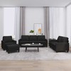 Sofa Sofos komplektas su pagalvėlėmis, 4 dalių, juodas, dirbtinė oda