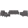 Sofa Sofos komplektas su pagalvėlėmis, 4 dalių, pilkas, dirbtinė oda