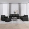 Sofa Sofos komplektas su pagalvėlėmis, 4 dalių, juodas, dirbtinė oda