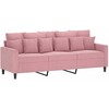 Sofa Sofos komplektas su pagalvėlėmis, 4 dalių, rožinis, aksomas