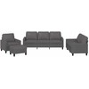 Sofa Sofos komplektas su pagalvėlėmis, 4 dalių, pilkas, dirbtinė oda