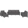 Sofa Sofos komplektas su pagalvėlėmis, 4 dalių, pilkas, dirbtinė oda