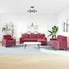 Sofa Sofos komplektas su pagalvėlėmis, 4 dalių, vyno, aksomas