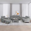 Sofa Sofos komplektas su pagalvėlėmis, 4 dalių, pilkas, audinys