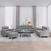 Sofa Sofos komplektas su pagalvėlėmis, 4 dalių, pilkas, audinys