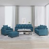 Sofa Sofos komplektas su pagalvėlėmis, 4 dalių, mėlynas, aksomas