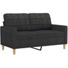 Sofa Sofos komplektas su pagalvėlėmis, 4 dalių, juodas, audinys
