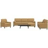 Sofa Sofos komplektas su pagalvėlėmis, 4 dalių, rudas, aksomas