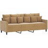 Sofa Sofos komplektas su pagalvėlėmis, 4 dalių, rudas, aksomas