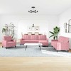Sofa Sofos komplektas su pagalvėlėmis, 4 dalių, rožinis, aksomas