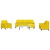 Sofa Sofos komplektas su pagalvėlėmis, 4 dalių, geltonas, aksomas