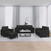 Sofa Sofos komplektas su pagalvėlėmis, 4 dalių, juodas, dirbtinė oda