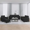 Sofa Sofos komplektas su pagalvėlėmis, 4 dalių, juodas, dirbtinė oda