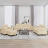 Sofa Sofos komplektas su pagalvėlėmis, 4 dalių, kreminis, audinys