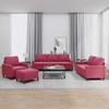Sofa Sofos komplektas su pagalvėlėmis, 4 dalių, vyno, aksomas