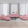 Sofa Sofos komplektas su pagalvėlėmis, 4 dalių, rožinis, aksomas