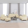 Sofa Sofos komplektas su pagalvėlėmis, 4 dalių, kreminis, audinys