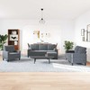Sofa Sofos komplektas su pagalvėlėmis, 4 dalių, pilkas, aksomas