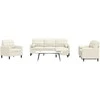 Sofa Sofos komplektas su pagalvėlėmis, 4 dalių, kreminis, aksomas