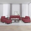 Sofa Sofos komplektas su pagalvėlėmis, 4 dalių, vyno, audinys