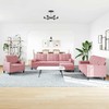 Sofa Sofos komplektas su pagalvėlėmis, 4 dalių, rožinis, aksomas