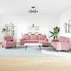 Sofa Sofos komplektas su pagalvėlėmis, 4 dalių, rožinis, aksomas