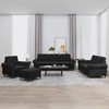 Sofa Sofos komplektas su pagalvėlėmis, 4 dalių, juodas, aksomas