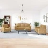 Sofa Sofos komplektas su pagalvėlėmis, 4 dalių, rudas, aksomas