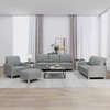 Sofa Sofos komplektas su pagalvėlėmis, 4 dalių, pilkas, audinys