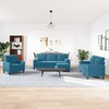 Sofa Sofos komplektas su pagalvėlėmis, 4 dalių, mėlynas, aksomas
